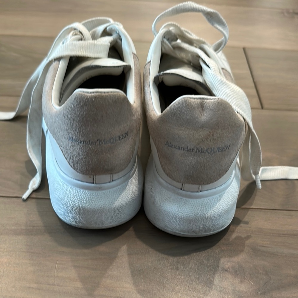 Alexander McQueen White and Tan Sneakers